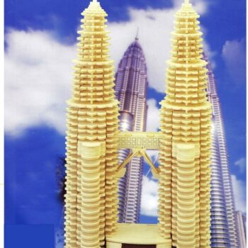 Intra απο ξύλο plywood 3mm-4mm πάχος - Malaysia Petronas Twin Towers 3D Puzzle Δίασταση 30x30 cm Intraeaxys-yon09eg7 - Image 1