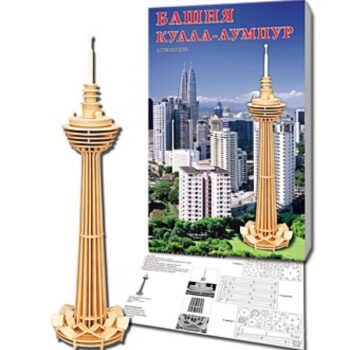 Intra απο ξύλο plywood 3mm-4mm πάχος - Kuala Lumpur Tower 3D Puzzle 3mm Δίασταση 30x30 cm Intraeaxys-075yqd3o - Image 1