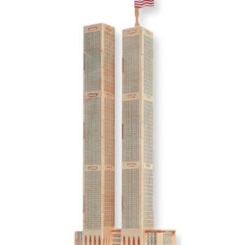 Intra απο ξύλο plywood 3mm-4mm πάχος - Τρισδιάστατο παζλ World Trade Center Twin Towers Δίασταση 30x30 cm Intraeaxys-51rr38d1 - Image 1
