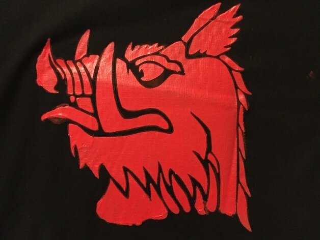 Intra απο ξύλο plywood 3mm-4mm πάχος - Μαύρος Ιππότης Κάπρος Δίασταση 30x30 cm Intraeaxys-zo9yg9x7