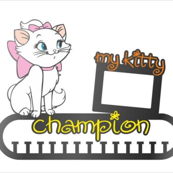 Intra απο ξύλο plywood 3mm-4mm πάχος - Κάτοχος μεταλλίων γάτας με πρότυπο κορνίζας Δίασταση 30x30 cm Intraeaxys-lopql637 - Image 1