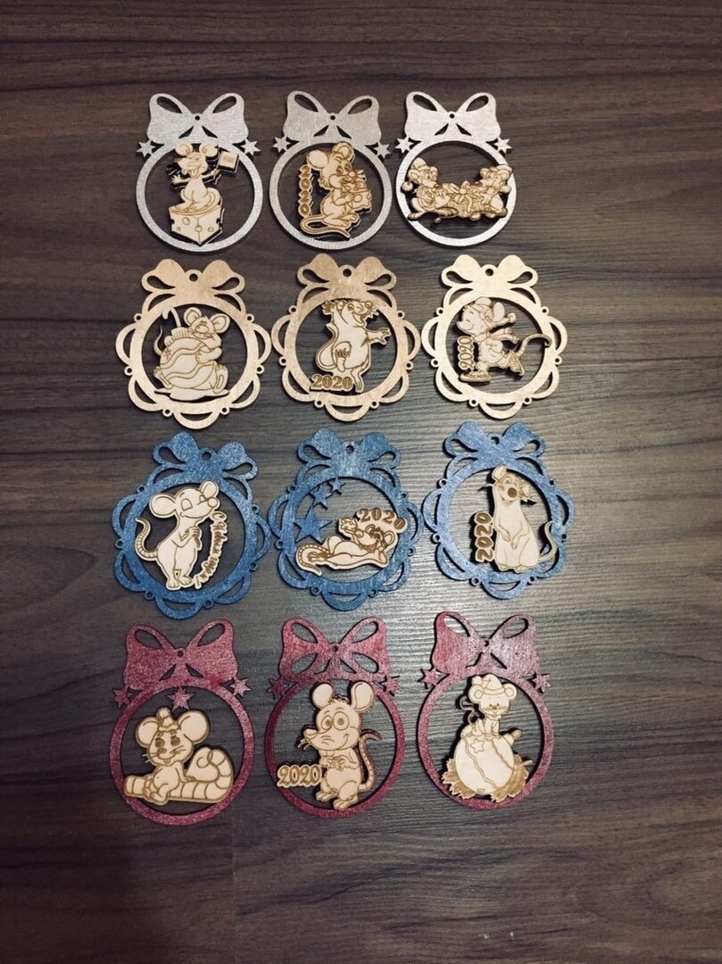 Intra απο ξύλο plywood 3mm-4mm πάχος - Ξύλινα κρεμαστά στολίδια 2020 Δίασταση 10x10 cm Intraeaxys-joedln51