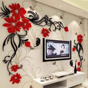 Intra απο ξύλο plywood 3mm-4mm πάχος - Ακρυλικό τρισδιάστατο ανάγλυφο αυτοκόλλητο τοίχου Butterfly tv τοίχου Δίασταση 20x20 cm Intraeaxys-eoxge47z