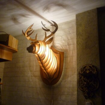 Intra απο ξύλο plywood 3mm-4mm πάχος - 3D παζλ Ξύλινο κεφάλι ελαφιού Δίασταση 30x30 cm Intraeaxys-p7y48r7q - Image 1