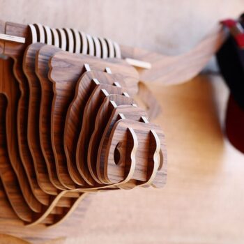 Intra απο ξύλο plywood 3mm-4mm πάχος - Τρισδιάστατο παζλ Buffalo Head Δίασταση 30x30 cm Intraeaxys-pok99j7j - Image 1