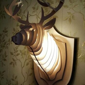 Intra απο ξύλο plywood 3mm-4mm πάχος - Ξύλινη ελαφριά διακοσμητική κεφαλή ελαφιού Δίασταση 30x30 cm Intraeaxys-ro65jm1x - Image 1