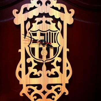 Intra απο ξύλο plywood 3mm-4mm πάχος - Πρότυπο ρολογιού τοίχου FC Barcelona Δίασταση 30x30 cm Intraeaxys-yon0zlg7 - Image 1