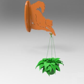 Intra απο ξύλο plywood 3mm-4mm πάχος - Επιτοίχια κρεμαστή γλάστρα για γάτες Δίασταση 30x30 cm Intraeaxys-p7ym2627 - Image 1