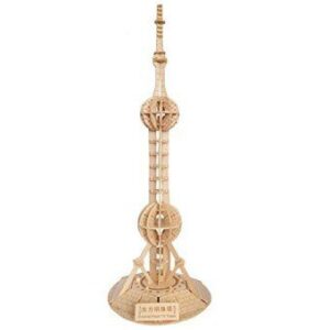 Intra απο ξύλο plywood 3mm-4mm πάχος - Τρισδιάστατο παζλ Shanghai Oriental Pearl Tower Δίασταση 30x30 cm Intraeaxys-e1gk9k8o