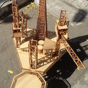 Intra απο ξύλο plywood 3mm-4mm πάχος - Παζλ Oil Platform 3D Δίασταση 30x30 cm Intraeaxys-pok39vk7