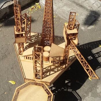 Intra απο ξύλο plywood 3mm-4mm πάχος - Παζλ Oil Platform 3D Δίασταση 30x30 cm Intraeaxys-pok39vk7 - Image 1