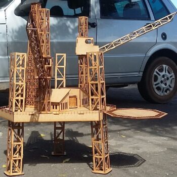 Intra απο ξύλο plywood 3mm-4mm πάχος - Παζλ Oil Platform 3D Δίασταση 30x30 cm Intraeaxys-pok39vk7 - Image 3