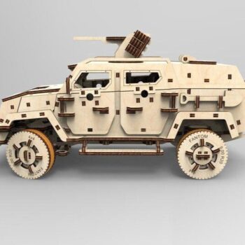 Intra απο ξύλο plywood 3mm-4mm πάχος - Armored Car 3D Puzzle 3mm Δίασταση 30x30 cm Intraeaxys-d1lvqego - Image 1