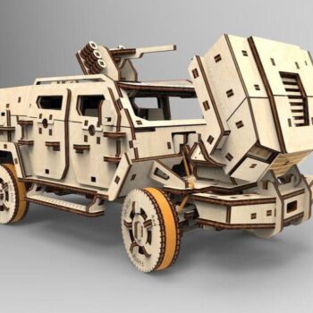 Intra απο ξύλο plywood 3mm-4mm πάχος - Armored Car 3D Puzzle 3mm Δίασταση 30x30 cm Intraeaxys-d1lvqego - Image 3