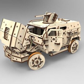 Intra απο ξύλο plywood 3mm-4mm πάχος - Armored Car 3D Puzzle 3mm Δίασταση 30x30 cm Intraeaxys-d1lvqego - Image 4