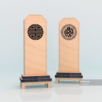 Intra απο ξύλο plywood 3mm-4mm πάχος - Μοντέλο Κινεζικού Οβελίσκου Δίασταση 30x30 cm Intraeaxys-6o3yexq7 - Image 1