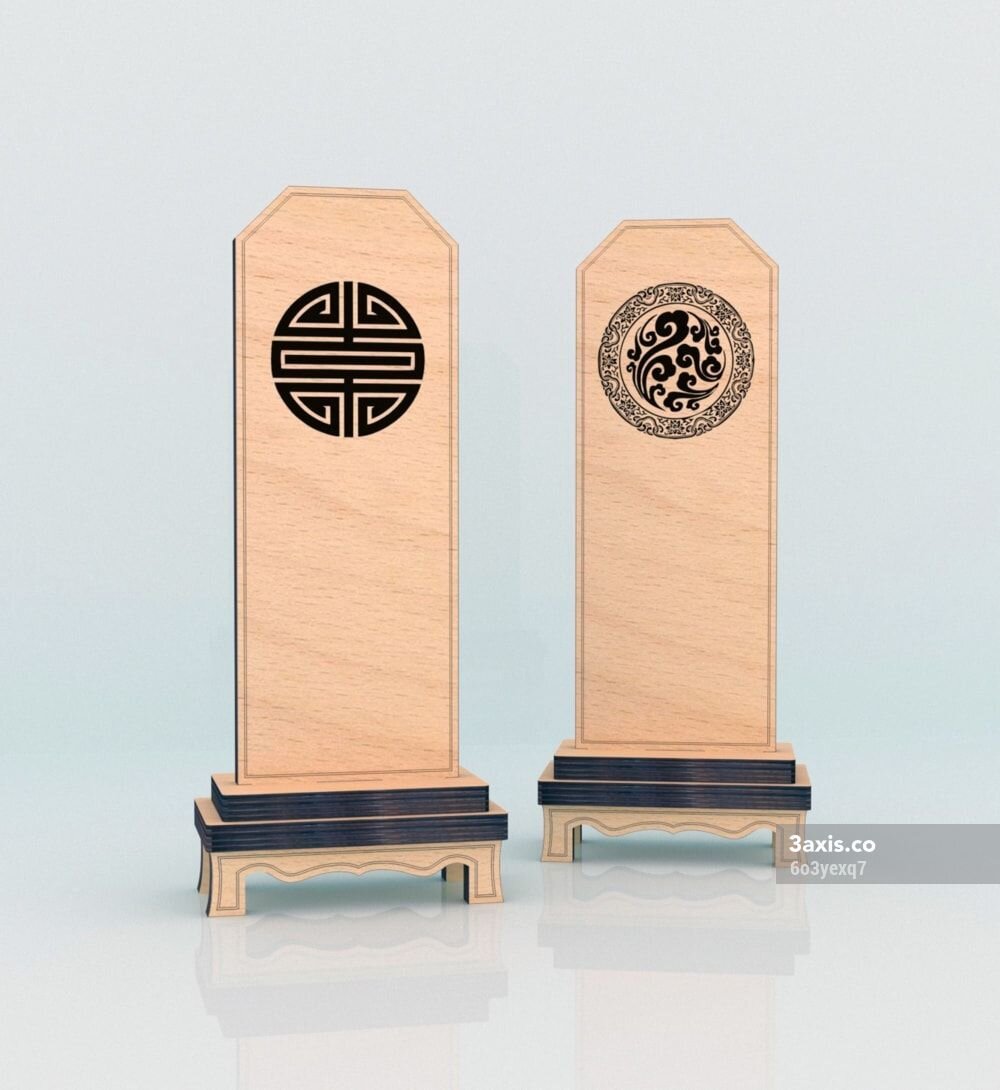 Intra απο ξύλο plywood 3mm-4mm πάχος - Μοντέλο Κινεζικού Οβελίσκου Δίασταση 30x30 cm Intraeaxys-6o3yexq7