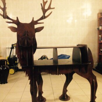 Intra απο ξύλο plywood 3mm-4mm πάχος - Ράφι σε σχήμα ελαφιού Δίασταση 30x30 cm Intraeaxys-ro6ykv67 - Image 1