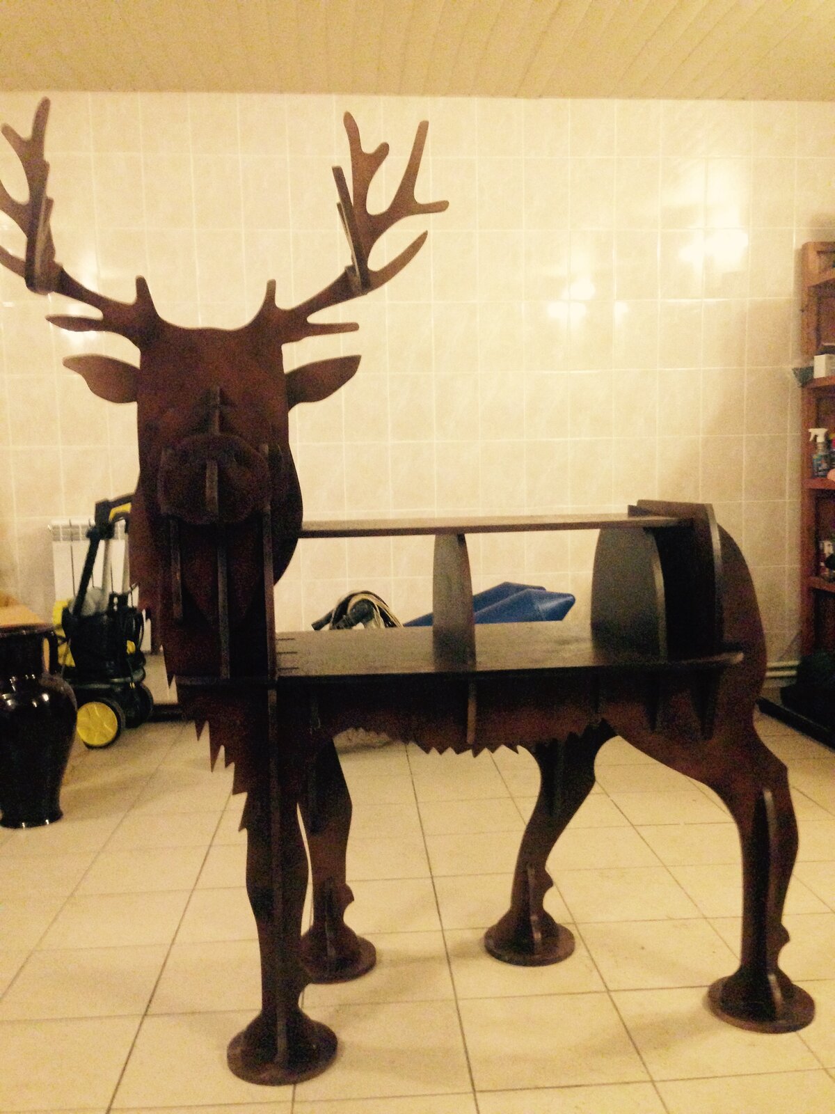 Intra απο ξύλο plywood 3mm-4mm πάχος - Ράφι σε σχήμα ελαφιού Δίασταση 30x30 cm Intraeaxys-ro6ykv67