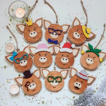 Intra απο ξύλο plywood 3mm-4mm πάχος - Σετ χριστουγεννιάτικα παιχνίδια Δίασταση 30x30 cm Intraeaxys-pok3vj37 - Image 1