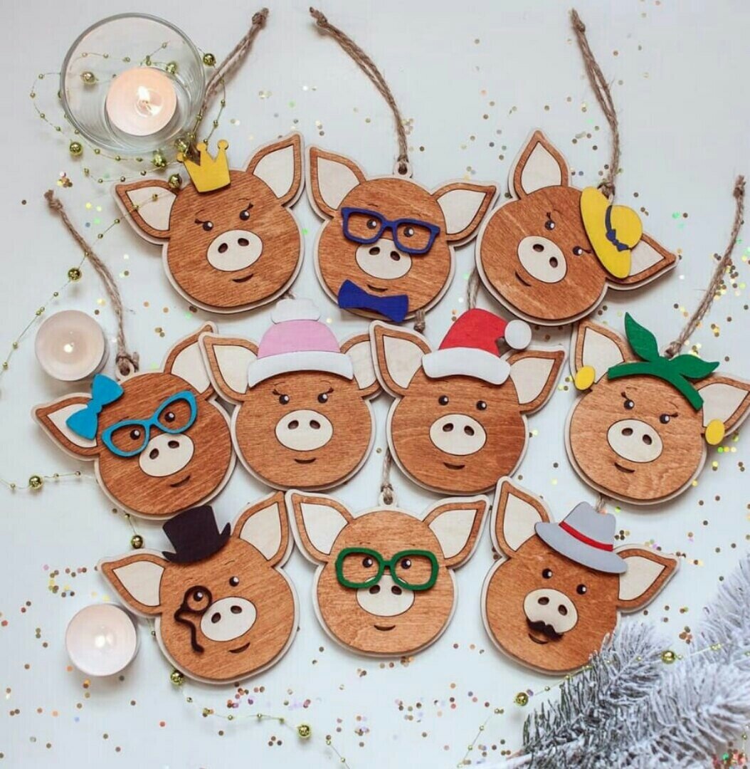 Intra απο ξύλο plywood 3mm-4mm πάχος - Σετ χριστουγεννιάτικα παιχνίδια Δίασταση 30x30 cm Intraeaxys-pok3vj37