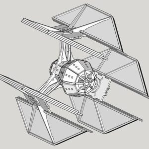 Intra απο ξύλο plywood 3mm-4mm πάχος - Star Wars TIE Defender Δίασταση 30x30 cm Intraeaxys-ro6yrym7