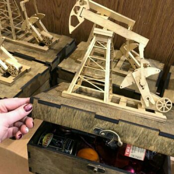 Intra απο ξύλο plywood 3mm-4mm πάχος - Wood Trick Oil Derrick Rig Toy Oil Pump Jack 3D Puzzle Δίασταση 30x30 cm Intraeaxys-eo206467 - Image 1