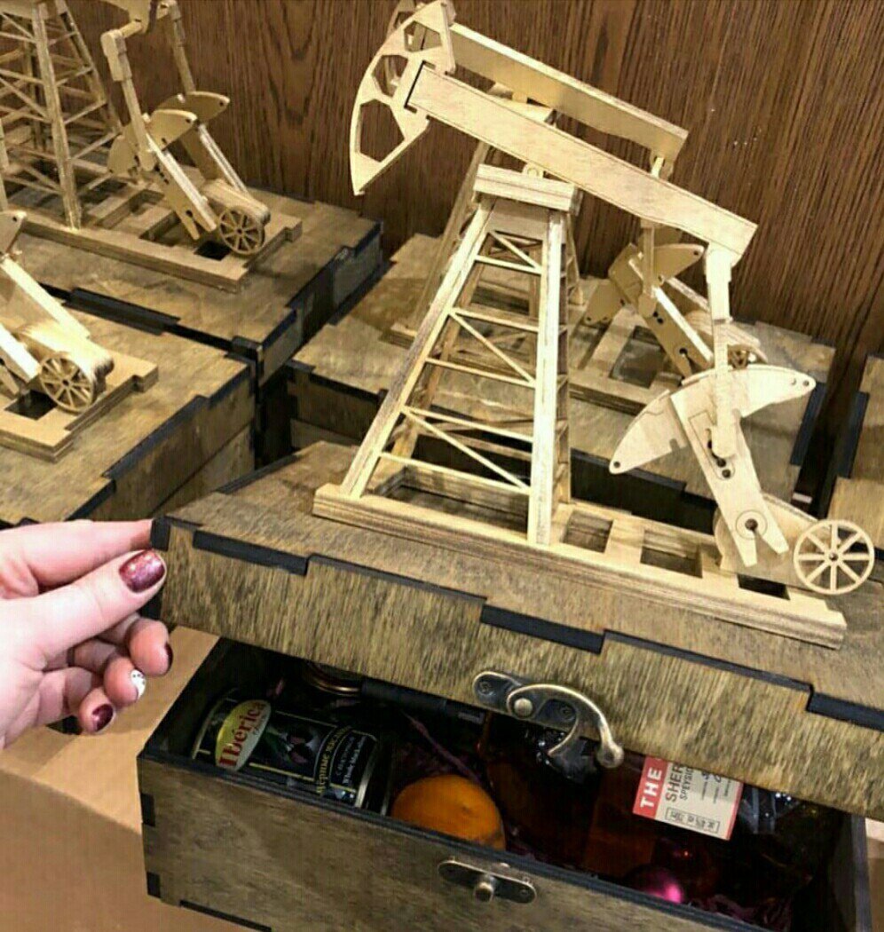 Intra απο ξύλο plywood 3mm-4mm πάχος - Wood Trick Oil Derrick Rig Toy Oil Pump Jack 3D Puzzle Δίασταση 30x30 cm Intraeaxys-eo206467
