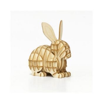 Intra απο ξύλο plywood 3mm-4mm πάχος - Κουνέλι τρισδιάστατο παζλ Δίασταση 30x30 cm Intraeaxys-yon39p7r - Image 1