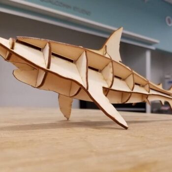 Intra απο ξύλο plywood 3mm-4mm πάχος - Καρχαρίας Δίασταση 30x30 cm Intraeaxys-ro62wn1x - Image 1