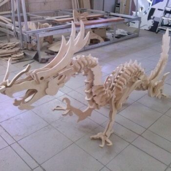 Intra απο ξύλο plywood 3mm-4mm πάχος - Ξύλινο παζλ Δεινόσαυρος 3D Δίασταση 30x30 cm Intraeaxys-ro6n031x - Image 1