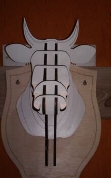 Intra απο ξύλο plywood 3mm-4mm πάχος - Κεφάλι μιας αγελάδας τρισδιάστατο παζλ Δίασταση 30x30 cm Intraeaxys-ro6n831x - Image 1