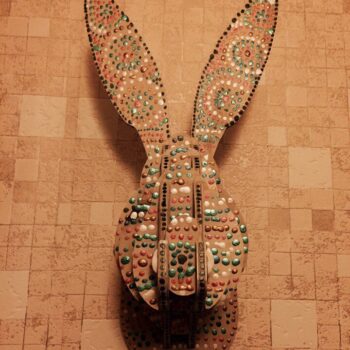 Intra απο ξύλο plywood 3mm-4mm πάχος - Τρισδιάστατο σχέδιο κεφαλιού κουνελιού Δίασταση 30x30 cm Intraeaxys-d1l99y1m - Image 1