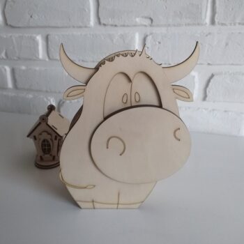 Intra απο ξύλο plywood 3mm-4mm πάχος - Κουτί δώρου με θέμα τα ζώα Δίασταση 30x30 cm Intraeaxys-eoxlndvo - Image 3