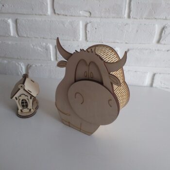 Intra απο ξύλο plywood 3mm-4mm πάχος - Κουτί δώρου με θέμα τα ζώα Δίασταση 30x30 cm Intraeaxys-eoxlndvo - Image 5