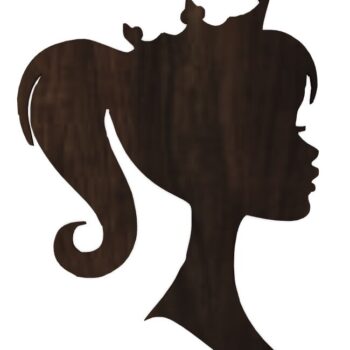 Intra απο ξύλο plywood 3mm-4mm πάχος - Κεφάλι Barbie με Διακόσμηση από κόντρα πλακέ Crown Princess Δίασταση 30x30 cm Intraeaxys-lopq6067 - Image 1