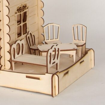 Intra απο ξύλο plywood 3mm-4mm πάχος - Κουκλόσπιτο Έπιπλα Μινιατούρα Καρέκλα Τραπέζι Κρεβάτι Δίασταση 30x30 cm Intraeaxys-voq2wmdo - Image 1