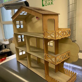 Intra απο ξύλο plywood 3mm-4mm πάχος - Μοντέρνο κουκλόσπιτο Δίασταση 30x30 cm Intraeaxys-ro6yxd37 - Image 1