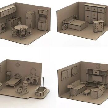 Intra απο ξύλο plywood 3mm-4mm πάχος - Κουκλόσπιτο Μίνι Έπιπλα Δίασταση 30x30 cm Intraeaxys-pok3j337 - Image 1