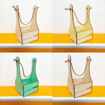 Intra απο ξύλο plywood 3mm-4mm πάχος - Ξύλινο κουτί με λαβή από σχοινί Δίασταση 30x30 cm Intraeaxys-67wlg881 - Image 1