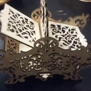 Intra απο ξύλο plywood 3mm-4mm πάχος - Διακοσμητικό κουτί πεταλούδα Καλάθι καραμελών Δίασταση 30x30 cm Intraeaxys-075ywe3o - Image 3