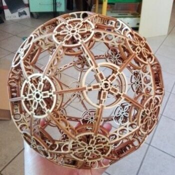 Intra απο ξύλο plywood 3mm-4mm πάχος - Διακοσμητική Σφαίρα 3mm Κόντρα πλακέ Δίασταση 30x30 cm Intraeaxys-pok3g037 - Image 1