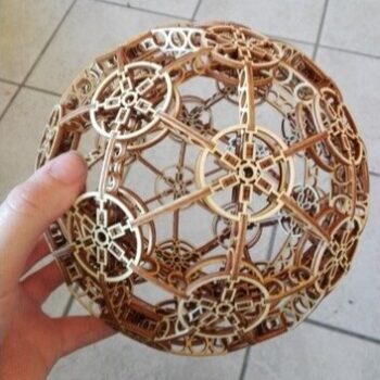 Intra απο ξύλο plywood 3mm-4mm πάχος - Διακοσμητική Σφαίρα 3mm Κόντρα πλακέ Δίασταση 30x30 cm Intraeaxys-pok3g037 - Image 3