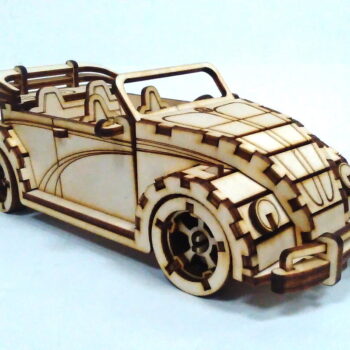 Intra απο ξύλο plywood 3mm-4mm πάχος - Volkswagen Beetle Cabrio Παιχνίδι Αυτοκίνητο Δίασταση 30x30 cm Intraeaxys-eo20wgl7 - Image 1