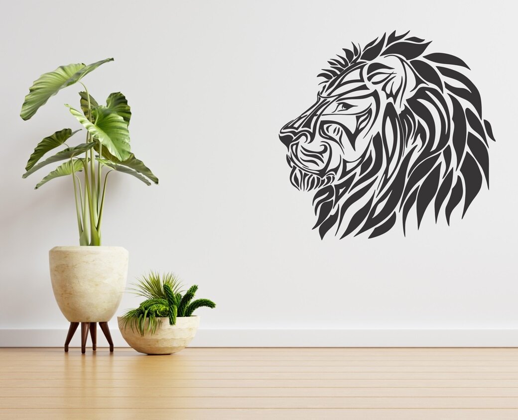 Intra απο ξύλο plywood 3mm-4mm πάχος - Lion Wall Decor Δίασταση 30x30 cm Intraeaxys-lopq8057