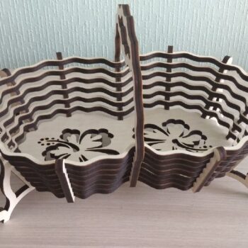 Intra απο ξύλο plywood 3mm-4mm πάχος - Καλάθι καραμέλας με λαβή Δίασταση 30x30 cm Intraeaxys-e1gkg2mo - Image 1