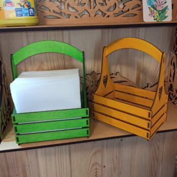 Intra απο ξύλο plywood 3mm-4mm πάχος - Καλάθι θήκης χαρτοπετσέτας Δίασταση 30x30 cm Intraeaxys-qommjw4o - Image 1