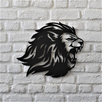 Intra απο ξύλο plywood 3mm-4mm πάχος - Lion Wall Decor Δίασταση 30x30 cm Intraeaxys-lopqjz57 - Image 1