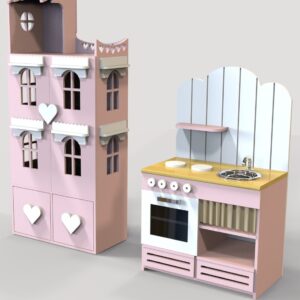 Intra απο ξύλο plywood 3mm-4mm πάχος - Κουκλόσπιτο και μίνι παιχνίδι φούρνου Δίασταση 30x30 cm Intraeaxys-eoxl55go