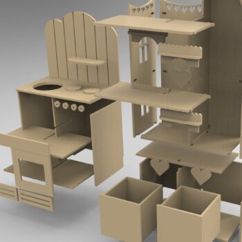 Intra απο ξύλο plywood 3mm-4mm πάχος - Κουκλόσπιτο και μινιατούρα κουζίνα Δίασταση 30x30 cm Intraeaxys-eo4qddw7 - Image 3